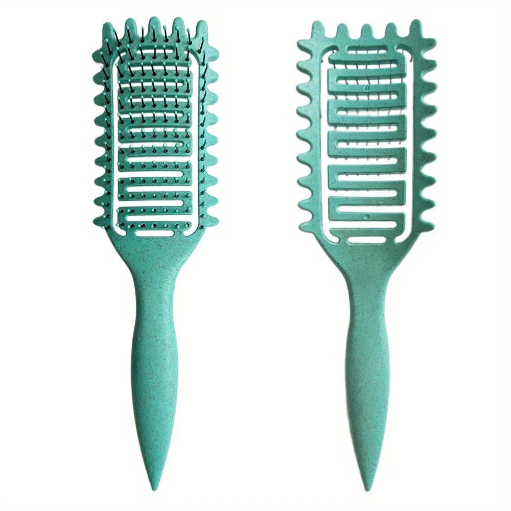 3 in 1 Curl Define Styling Brush Hollow Out Detangling Hair Brush Tangled Hair Comb