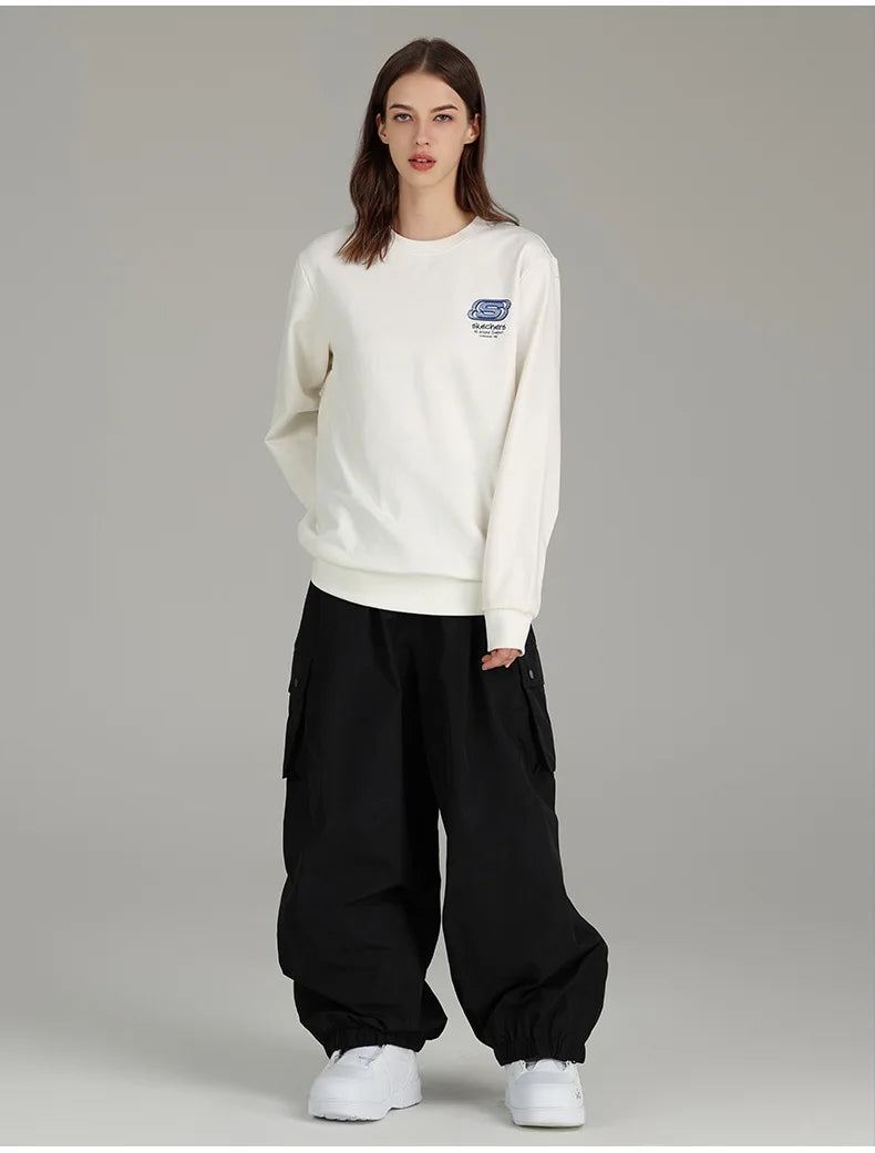 Ski Pants Elastic Waist Snowboard Wear Women Men Casual Solid Snow Pants Baggy Hip Hop Ski Clothing Loose Hipster Snow Trousers