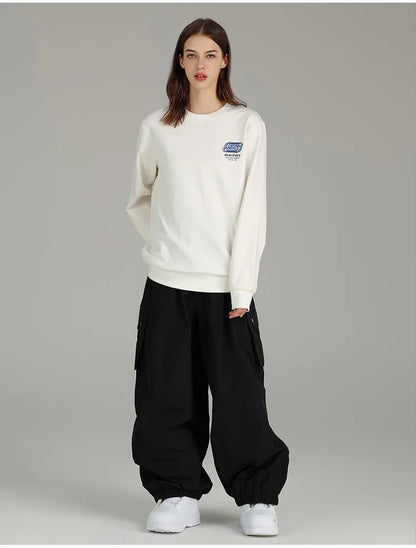 Ski Pants Elastic Waist Snowboard Wear Women Men Casual Solid Snow Pants Baggy Hip Hop Ski Clothing Loose Hipster Snow Trousers