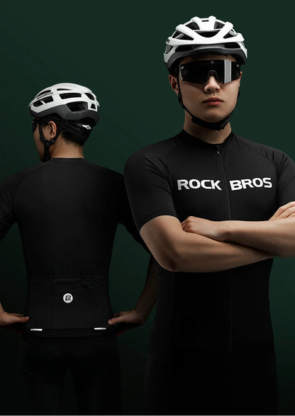 ROCKBROS Cycling Jersey Summer Bicycle Skin-Friendly Breathable Short Sleeve Sports Quick Dry Reflective Cycling Equipment