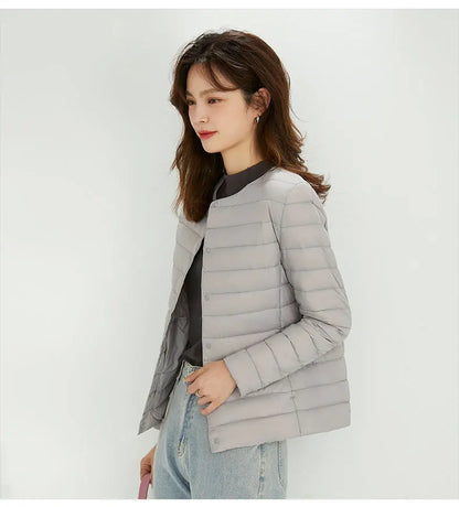 Top Grade 90% White Duck Down Women Ultra Lightweight Packable Line Jackets 2023 New Autumn Winter Keep Warm Puffer Coats