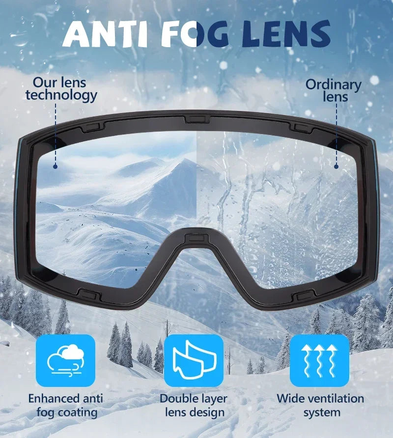 Kapvoe Photochromic Ski Goggles Magnetic Anti-Fog Lenses UV400 Protection Men Women Ski Goggles Winter Sports Eyewear