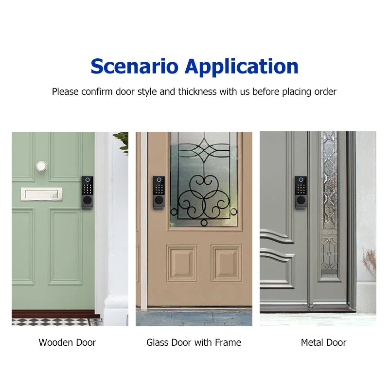 TTLock WIFI Version Built In Gateway Fingerprint Waterproof Outdoor Gate Passcode Rfid Card Keyless Smart Door Lock