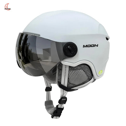 MOON Professional Ski Goggles Integrated Ski Helmet for Men and Women Winter Snowboard and Alpine Skiing Warm Breathable Helmet