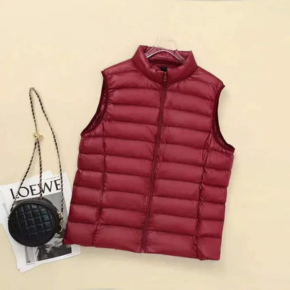 Plus Size 6XL 7XL 8XL Women Sleeveless Down Jacket 2024 New Autumn Winter Female Ultra Lightweight Packable Down Vest Coat