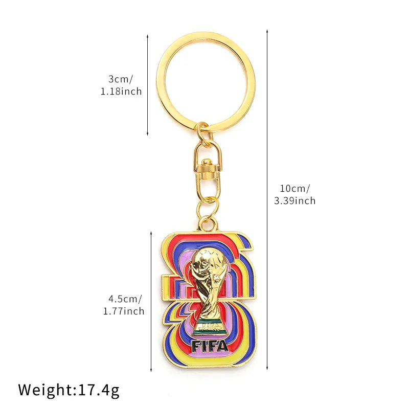 2026 FIFA World Cup Enamel Metal Keychain, UV Printed Soccer Key Ring, Football Fan Souvenir, Car Bag Pendant, Sports Gift