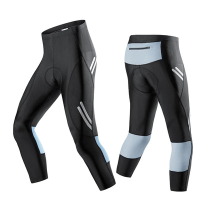 WOSAWE Men Cycling Tights Autumn Long Pants Shockproof Padded Tight Fitting MTB Bike Downhill Mountain Bicycle Leggings