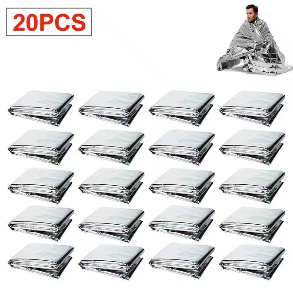 20 PACKS Extra Large 82"x 52 Emergency Solar Mylar Blanket Survival Safety