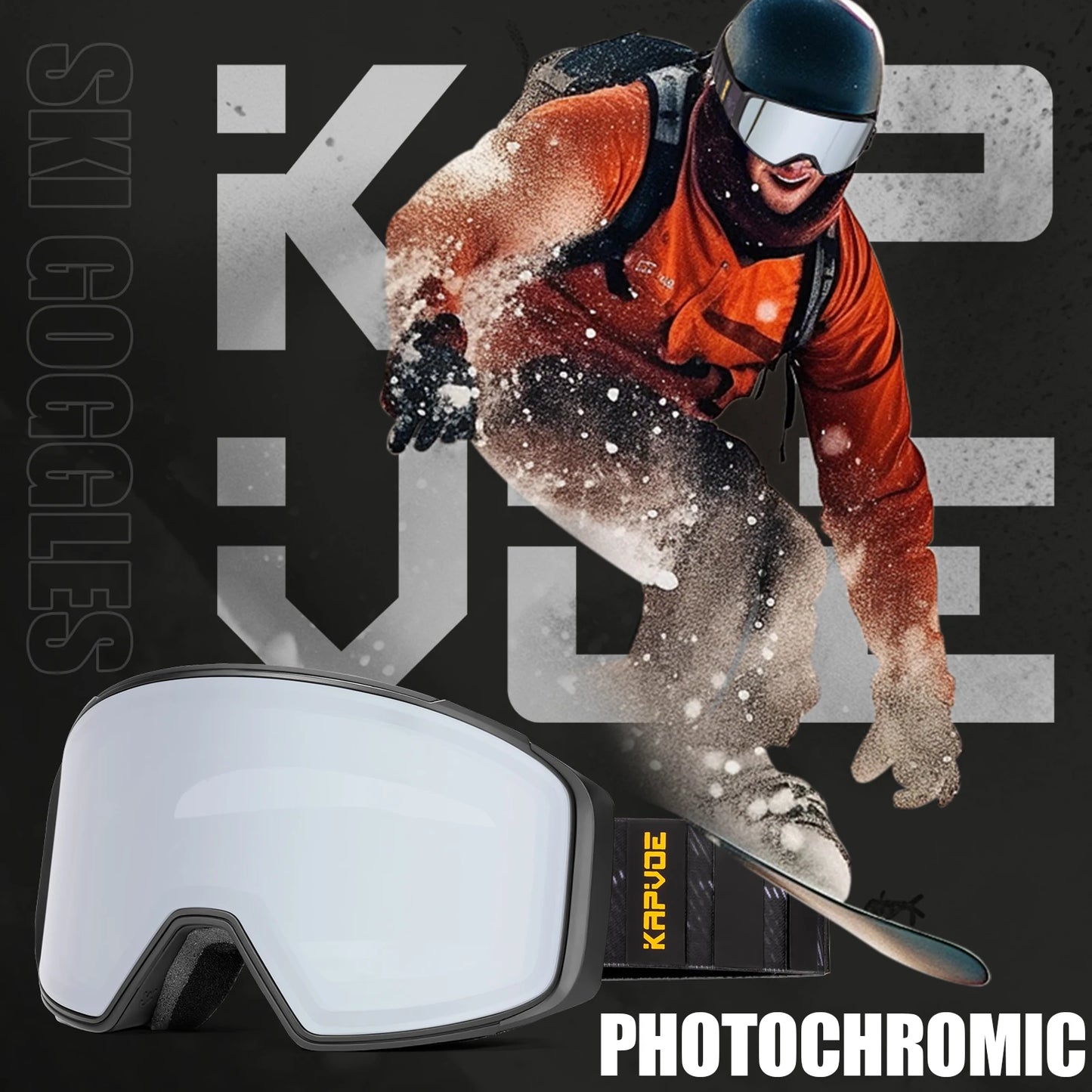 KAPVOE Outdoor Sports Ski Glasses Anti-fog High Definition Magnetic Lens UV400 Protection Ventilation Ski Glasses Man Woman