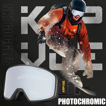 KAPVOE Outdoor Sports Ski Glasses Anti-fog High Definition Magnetic Lens UV400 Protection Ventilation Ski Glasses Man Woman
