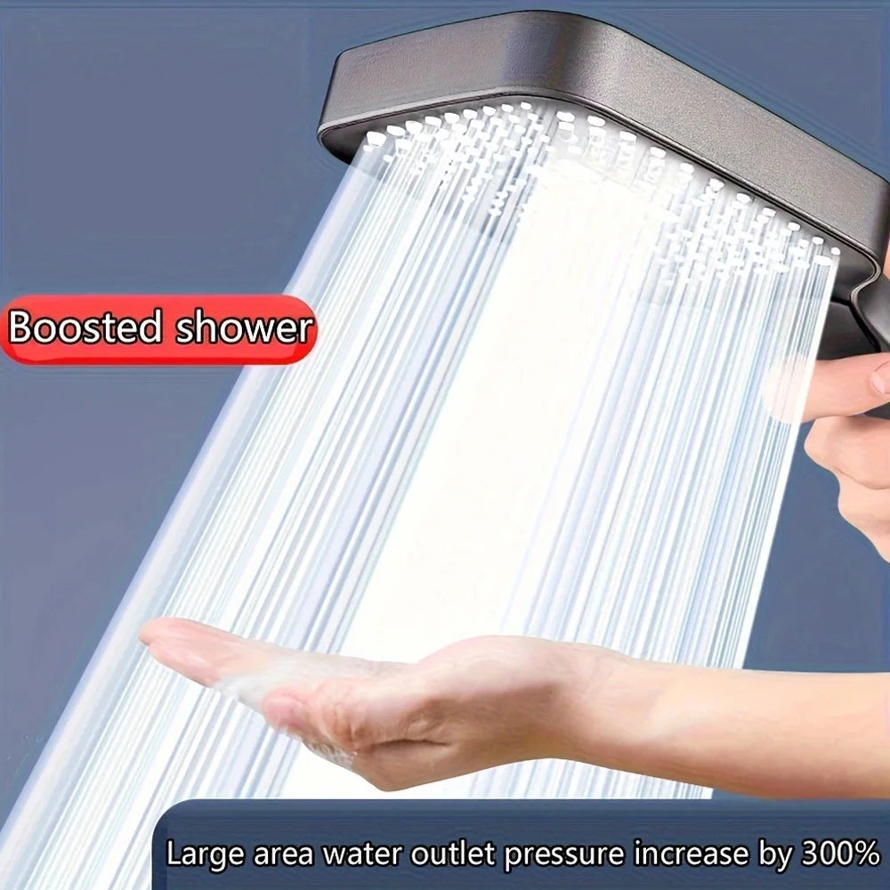 1pc Large Area Shower Spray Silvery Head with 3 Adjustable Modes,High-Quality High-Pressure Water-Saving Flow Shower Faucet