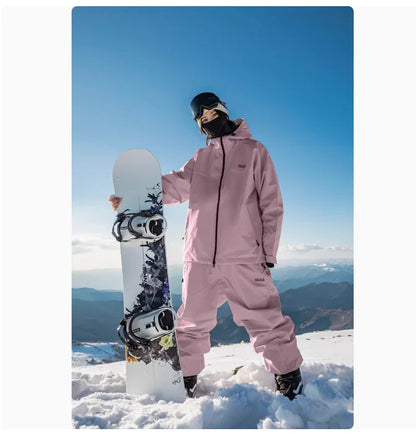John snow 2024 New Male female couple Single and double board Ski suit set Loose type waterproof keep warm Ski pants ski jackets