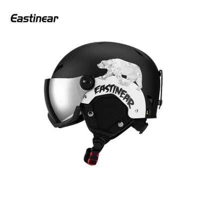 Eastinear polar bear Ski Helmet Men Snow Goggles In One Anti-Impact Snowboard Helmet For Adult Women Snowboard Safety Helmet