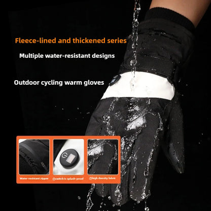 Smart Heated Ski Gloves USB Recharge 3-Heat Carbon Fiber Waterproof Touchscreen LED Digital Temp Winter Snowboard Cycling