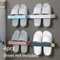 4pcs Wall Mounted Shoes Rack Space Saving Slippers Storage Holder Folding Bathroom Towel Rack Bathroom Accessories