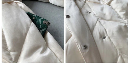 New Women High-end Down Jacket Imported copy Fox Fur Shawl Collar Down Coat Long Young Fashion Warm Slim-fit Fashion Jacket
