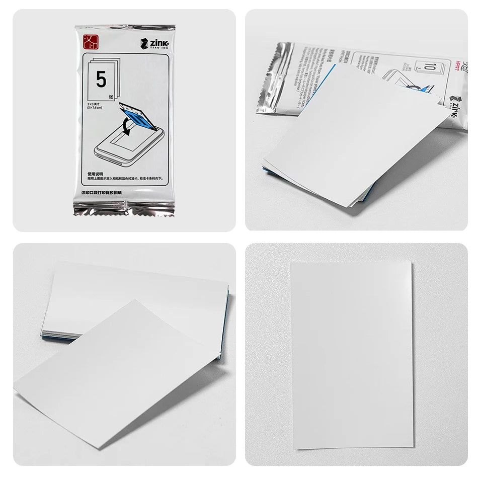 Color Photo Paper 2x3 Inch Sticky-Backed Zink Photo Paper For HPRT MT53 Pocket Photo Printer