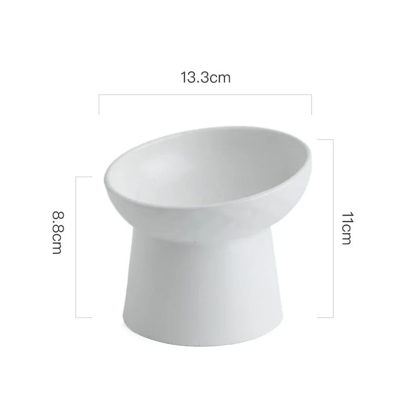 Cat Nordic Style Food Water Bowl Pet Animal Ceramic Eating Dishes High Foot Raised Puppy Cats Matte Bowls Elevated Dog Bowls