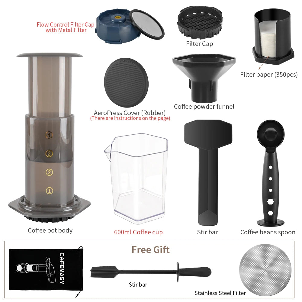 New 250ml Espresso Coffee Maker Machine Portable Cafe French Press Coffee Pot With Filter Paper Kit Bar Set For AeroPres