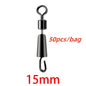 30/50PCS Bearing Swivels Ball Bearing Swivel Solid Rings Fishing Connector Ocean Boat Quick Fast Link Connector