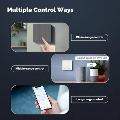 MOES WiFi Matter Smart Switch Light Button Tuya Remote Control EU Verison Work With Alexa Google Home Apple Homekit Smartthings