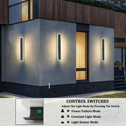 Solar Lights for Outside, Battery Operated Wall Lamps 10W Waterproof Lighting Modern 60cm Long Solar Wall Lights for Porch Patio