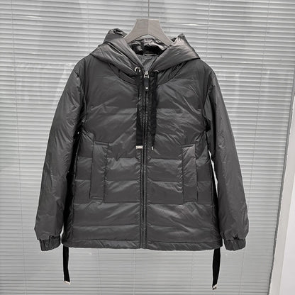 Schinteon Women's 90% White Duck down Jacket Casual Loose Oversize Autumn Winter Outwear with Hood Top Quality Coat 2025 New