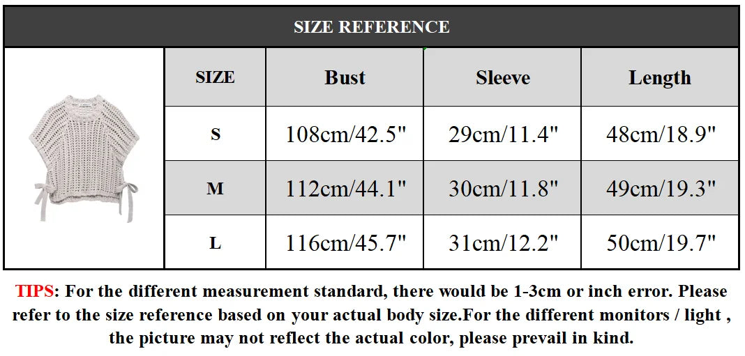 EDSA Women Chunky Knit Top with Side Straps O-Neck Short Sleeves Hollow Out Cropped Sweater Pullover for Casual Female