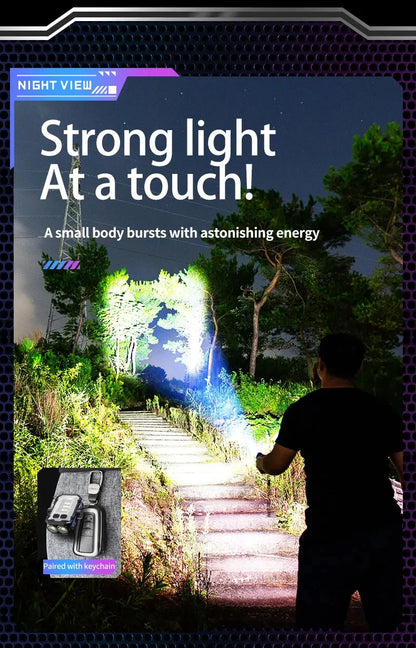 High Power Led Flashlight Led Strong Self Defense Supplies Tactical Flashlight Ultra Powerful Rechargeable Self-defense Headlamp