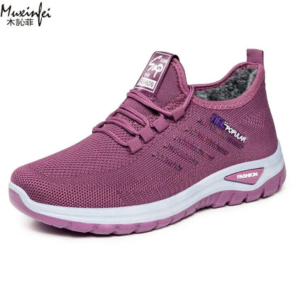 2025 Cotton Shoes for Women's Winter New Style Plush Thick Straps Versatile Cotton Boots Anti Slip Comfortable Plus Size 36-43