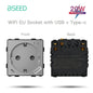 BSEED EU Standard Wifi Socket Smart Plug Function Part Only Power Monitor Timing Smart Home Alexa Voice Control  Bule Backlight