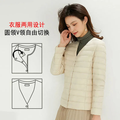Top Grade 90% White Duck Down Women Ultra Lightweight Packable Line Jackets 2023 New Autumn Winter Keep Warm Puffer Coats