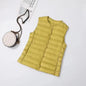 2025 New Women Sleeveless Puffer Jacket Spring Winter Female 90% White Duck Down Ultra Lightweight Packable Warm Down Liner Vest