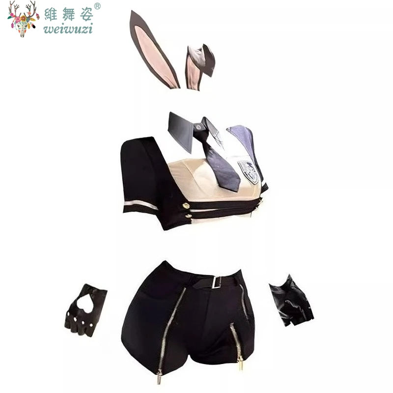 New Sexy Rabbit Search Officer Adult Women Cosplay Costume PoliceWomen Uniform Bunny Girl Stage Perfermance Fancy Suit NightClub
