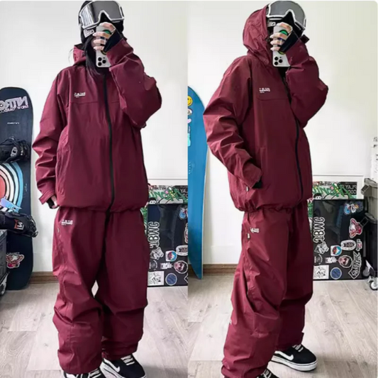 John snow 2024 New Male female couple Single and double board Ski suit set Loose type waterproof keep warm Ski pants ski jackets
