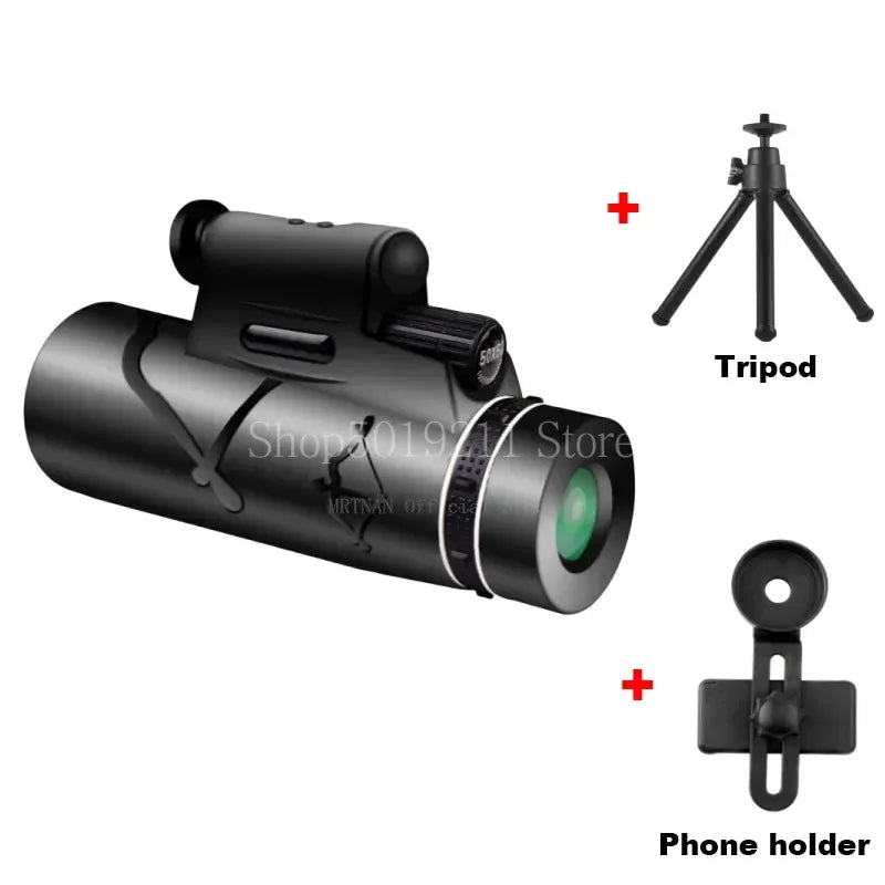 50x60 HD Zoom Powerful Monocular Telescope Bak4 Portable Binoculars Long Range Telescope Hunting Camping Hunting