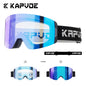 KAPVOE Ski goggles Anti-fog Skiing goggles Photochromic Outdoor Sports Magnetic Glasses Winter Snowboard Snowmobile Equipment