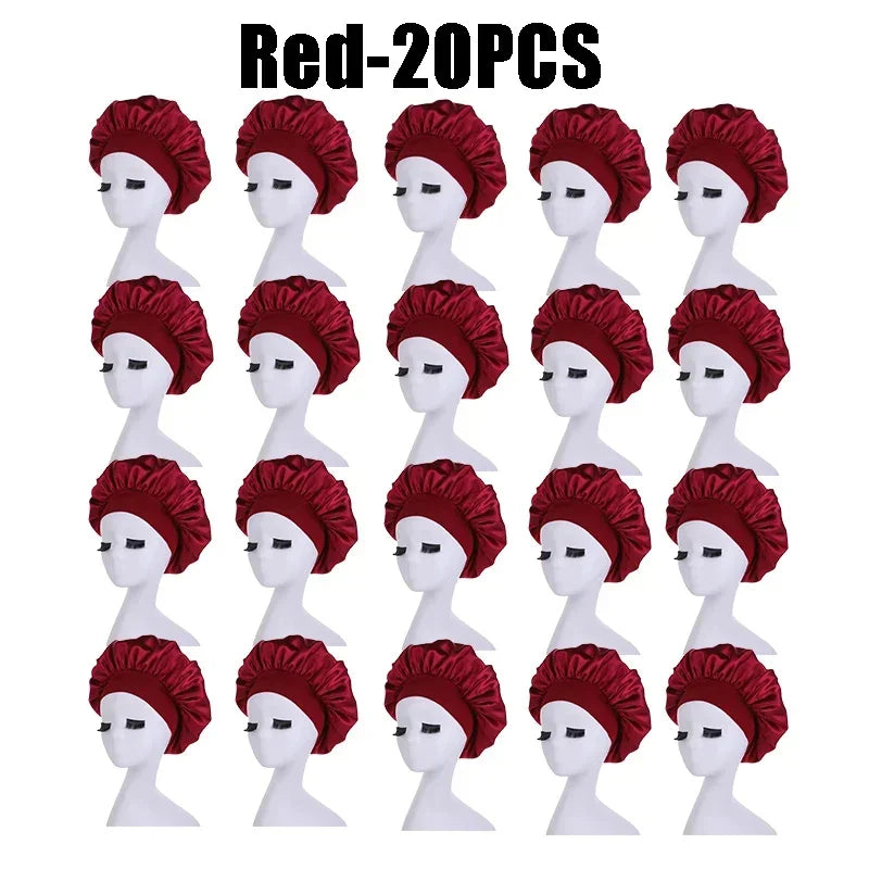 Hundreds of High Elasticity Hair Care Cap Moon Hat Wrapped Headscarf Beauty Cap Shower Cap Female Nursing Satin Sleeping Cap