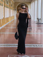 Women's Hot Sweetheart Long Dress New Fashion Asymmetric Temperament Slim Package Hip Simple Tie Dresses