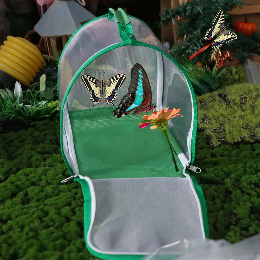 Transparent Critter Butterflies Cage Wear Resistant Hanging Raising Bug Insect Cage Folding Waterproof Butterflies Mesh Cage