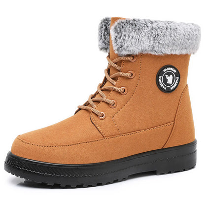 Winter New Women's Thick Plush Cotton Boots and Mid Top Warm Snow Boots Are Fashionable  Trendy  and Upgraded for Warmth