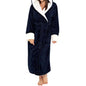 Women Bathrobe Plush Thicken Hooded Nightgown Autumn And Winter Warm And Comfortable Long-sleeved Robe Homewear Home Bath Robe