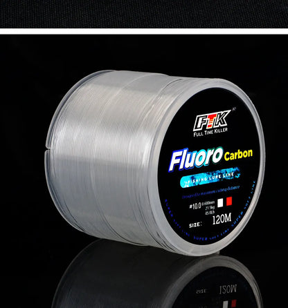 FTK 120m Invisible Fishing Line Speckle Fluorocarbon Coating Fishing Line 0.20mm-0.60mm 7.15LB-45LB Super Strong Spotted Line