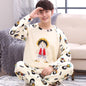 Autumn Winter Oversized Cartoon Print Pajamas for Men Letter Crew Neck New 2025 Men's Pajamas Set Fashion Soft Casual Homewear