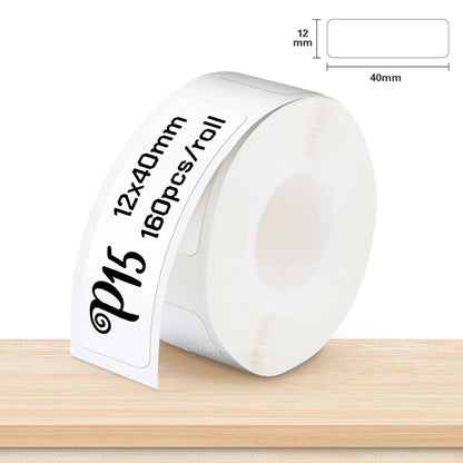 P15 Label Paper Roll White Adhesive Sticker for Marklife P15 P12 Q30 Q30S Label Printer 15*30mm 15*50mm Transparent Label Tape