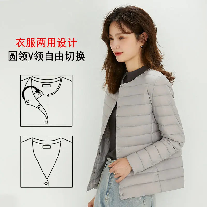 Top Grade 90% White Duck Down Women Ultra Lightweight Packable Line Jackets 2023 New Autumn Winter Keep Warm Puffer Coats