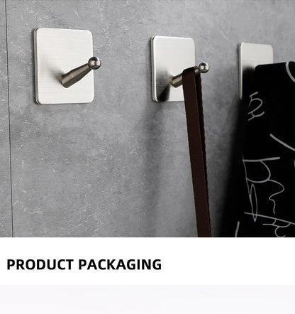 High Quality 304 Stainless Steel Self Adhesive Hooks Shower Bath Hook Kitchen Hanger Bathroom Hook Household Wall Hanger