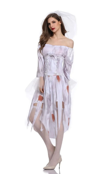 Dress for Female Devil Cosplay Party Devil Corpse Bride Costumes Halloween Women Scary Vampire Costume Clothes Witch Dresses \