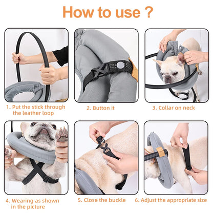 Blind Dog Collar Pet Safety Harness Adjustable Reflective Guiding Device Collar Anti Collision for Blind Dog and Cats Protection