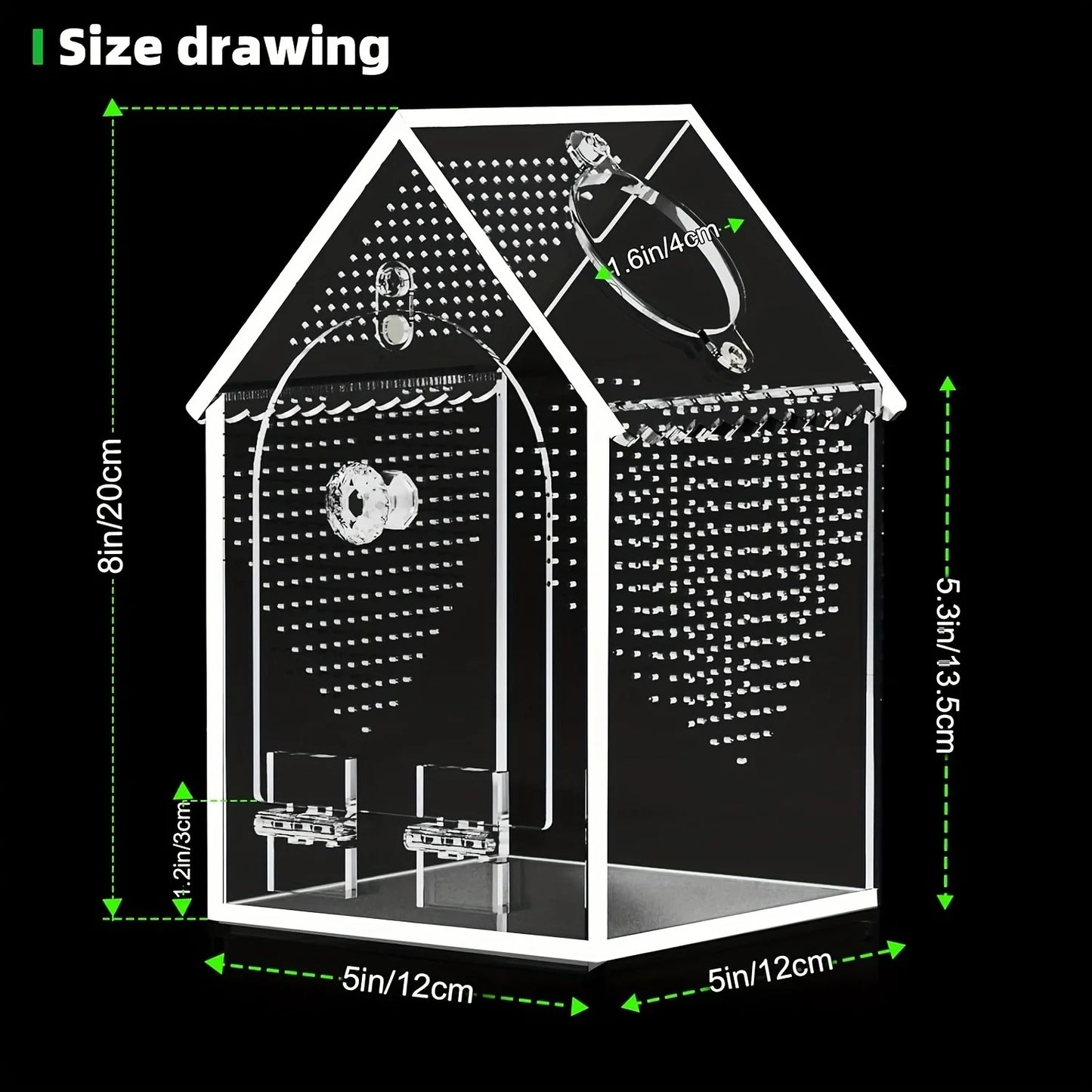 Transparent Acrylic House Insect Habitat Box Waterproof Sealed Reptile Feeding Terrarium For Kids Hobbyist Lab Science Gift